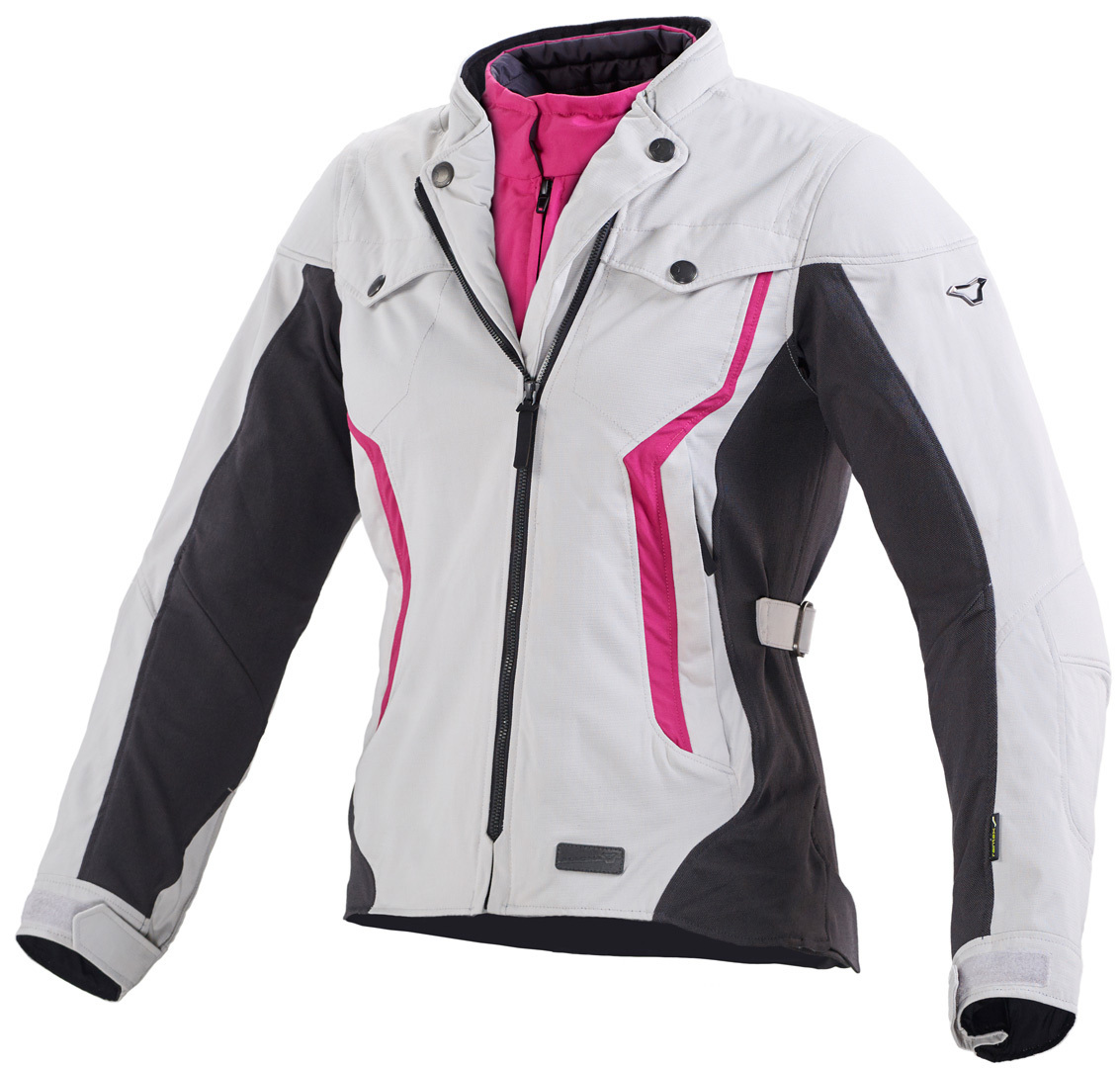 Macna Impala Textile Jacket, black-white-pink, Size M, black-white-pink, Size M