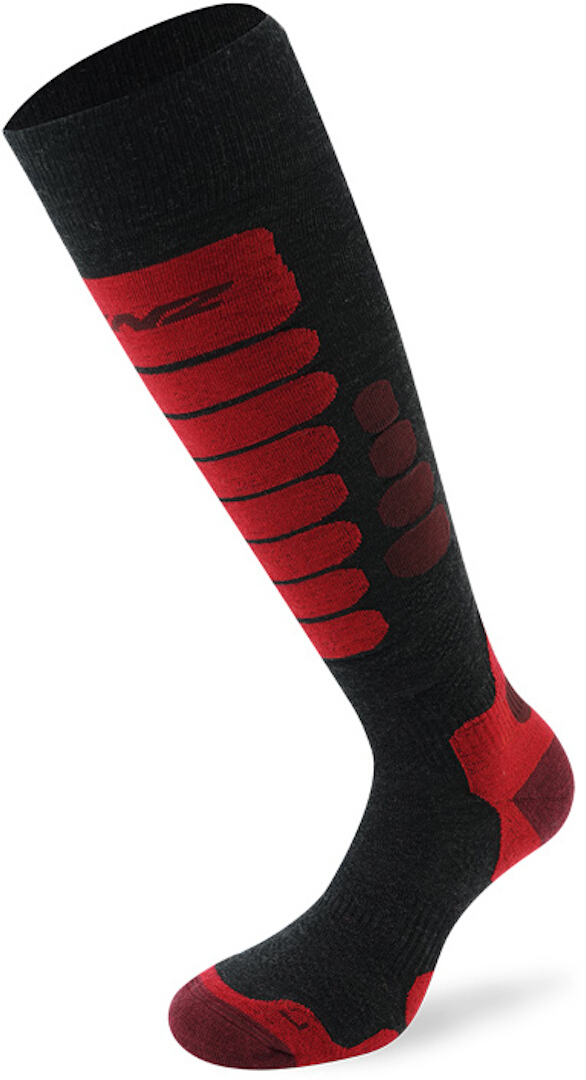 Lenz Skiing 3.0 Socks, black-grey-red, Size 35 36 37 38, black-grey-red, Size 35 - 38