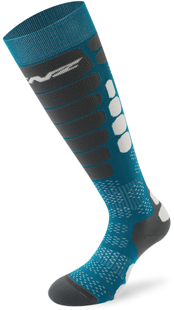 Lenz Skiing 5.0 Chaussettes, gris-bleu, taille 35 - 38 pour Hommes