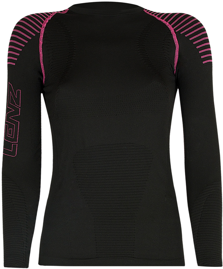 Lenz 3.0 Longsleeve Round Neck Ladies Shirt, black-pink, Size S for Women, black-pink, Size S for Women