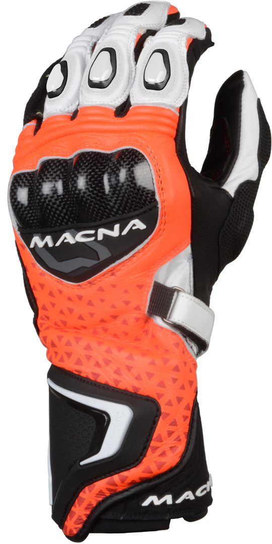 Macna Track R Gloves, black-white-orange, Size S, black-white-orange, Size S