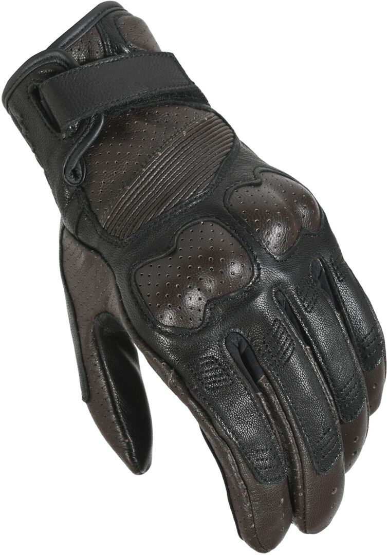 Macna Bold perforated Motorcycle Gloves, black-brown, Size S for Men-image-917625329