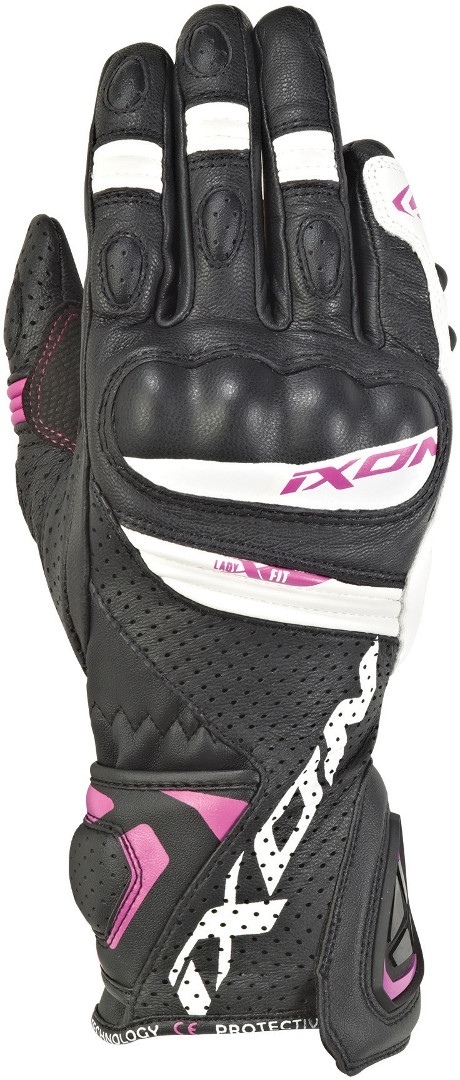 Ixon Rs Tempo Air Kvinnors handskar, svart-vit-rosa, storlek XS