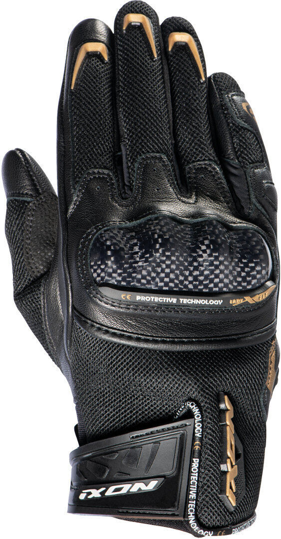 Ixon Rs Rise Air Women's Gloves, black-gold, Size XS, black-gold, Size XS for Women