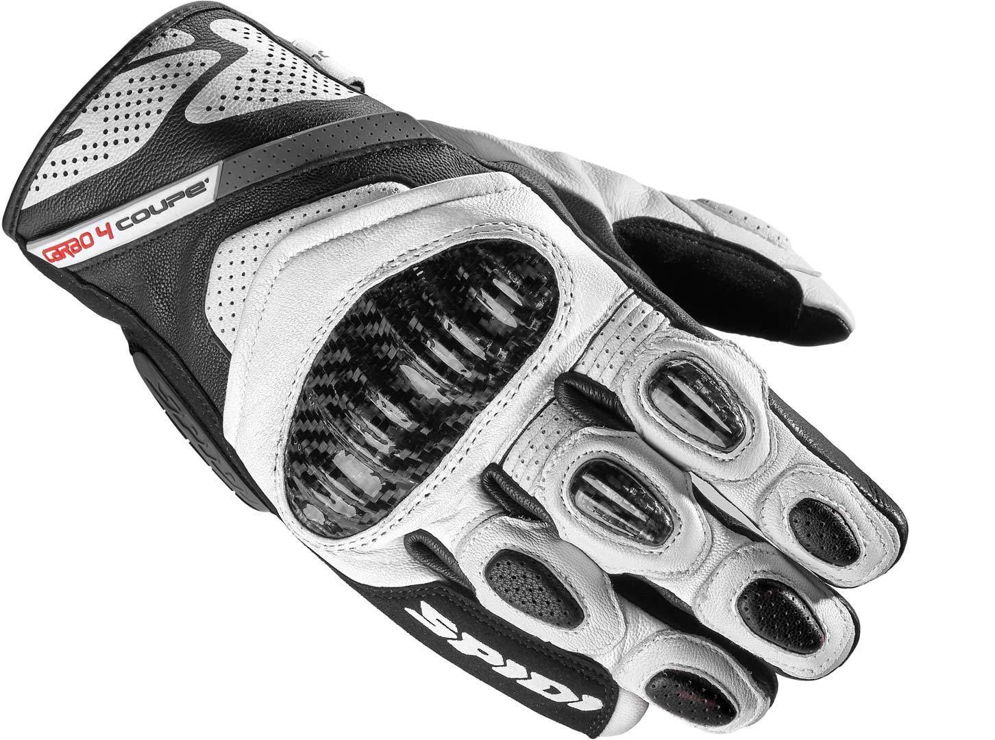 Spidi Carbo 4 Coupe Gloves, black-white, Size 2XL, black-white, Size 2XL