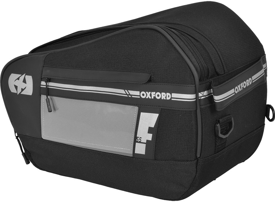 Oxford F1 55L Motorcycle Saddlebag, black-grey, black-grey, Size One Size