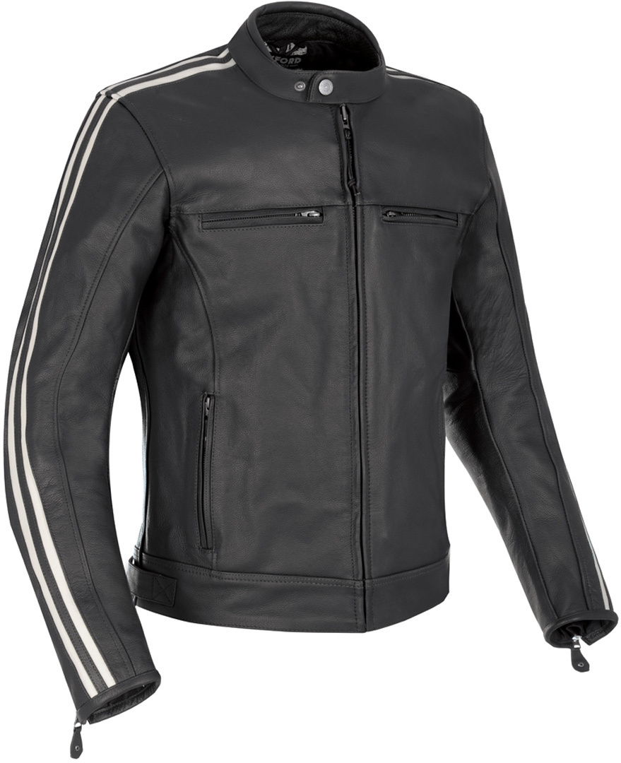 Oxford Bladon Motorcycle Leather Jacket, black, Size S, black, Size S