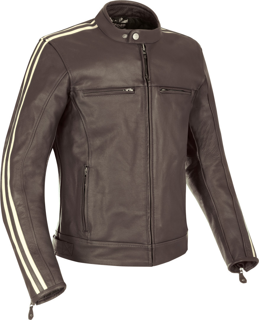 Oxford Bladon Motorcycle Leather Jacket, brown, Size 2XL, brown, Size 2XL