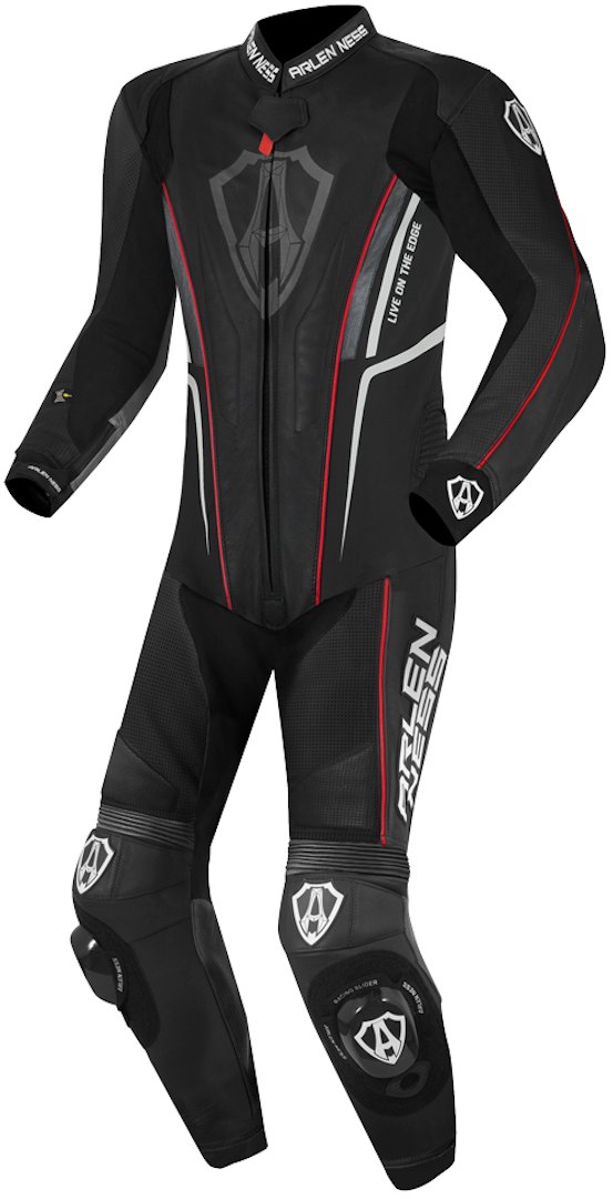 Arlen Ness Losail 1-Teiler Lederkombi, schwarz-weiss-rot, Größe 54, schwarz-weiss-rot, Größe 54