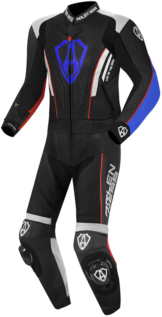 Arlen Ness Losail 2-Teiler Lederkombi, schwarz-weiss-rot-blau, Größe 54, schwarz-weiss-rot-blau, Größe 54