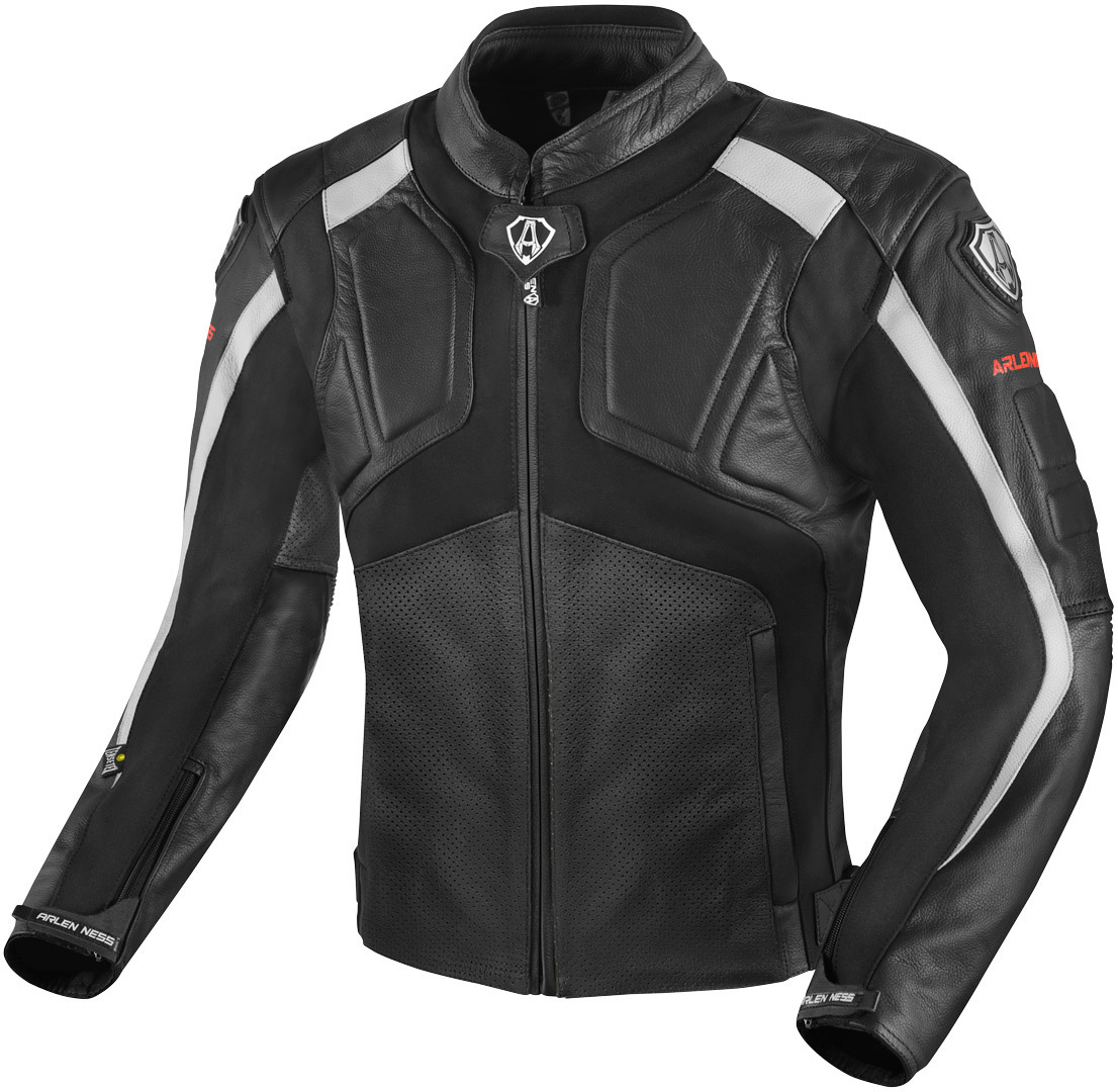 Arlen Ness Sportivo Motorrad Lederjacke, schwarz-weiss, Größe 48, schwarz-weiss, Größe 48