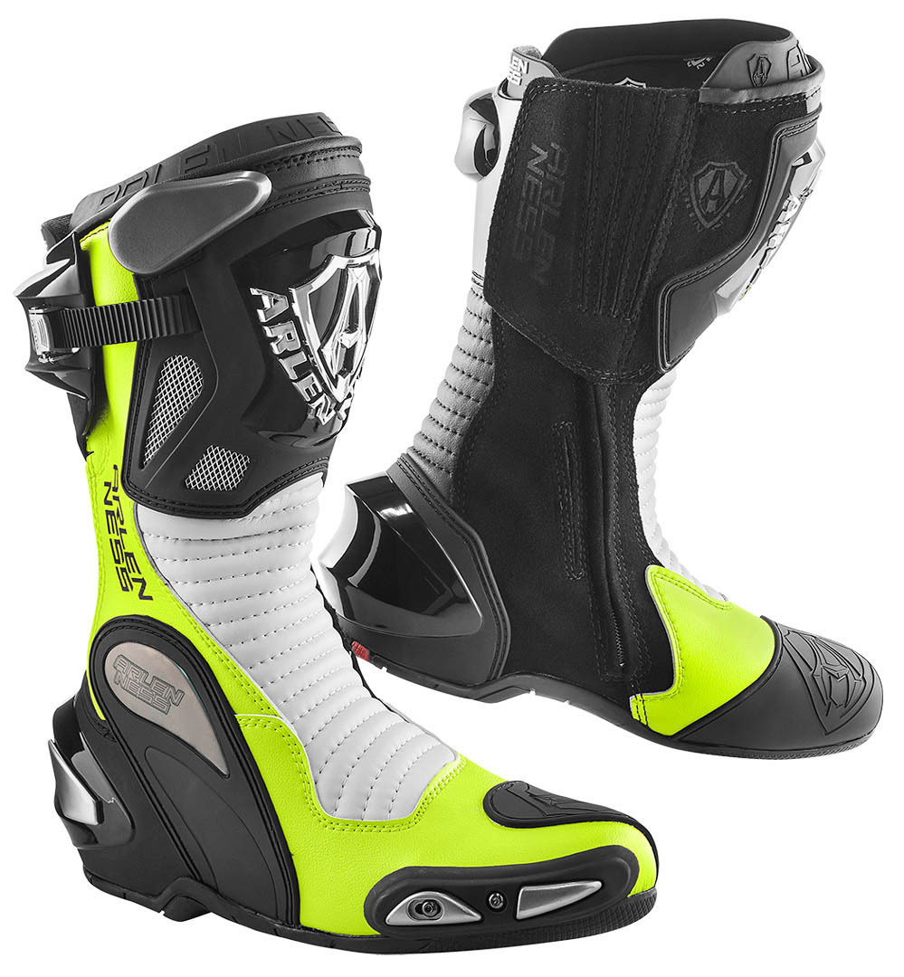 Arlen Ness Xaus Replica Мотоциклетные ботинки Черный/Белый/Желтый 40 