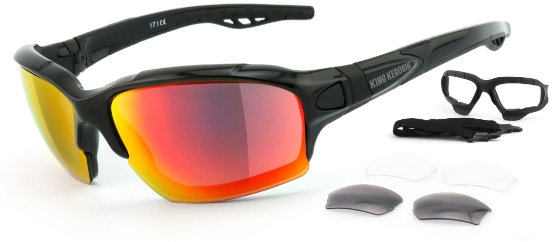 King Kerosin KK195 Sonnenbrille, schwarz für Männer