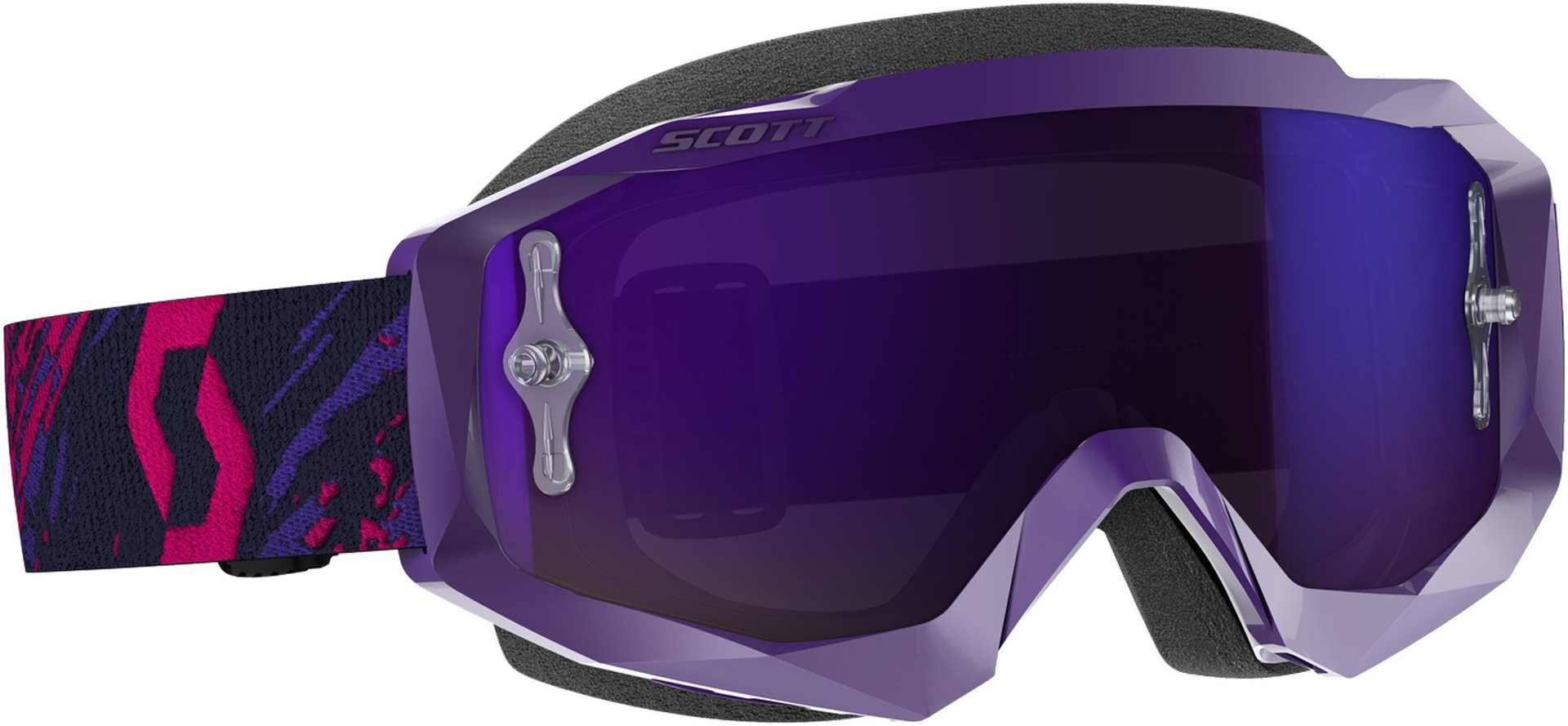 Scott Hustle X Chrome Motocross Goggles, purple, purple, Size One Size