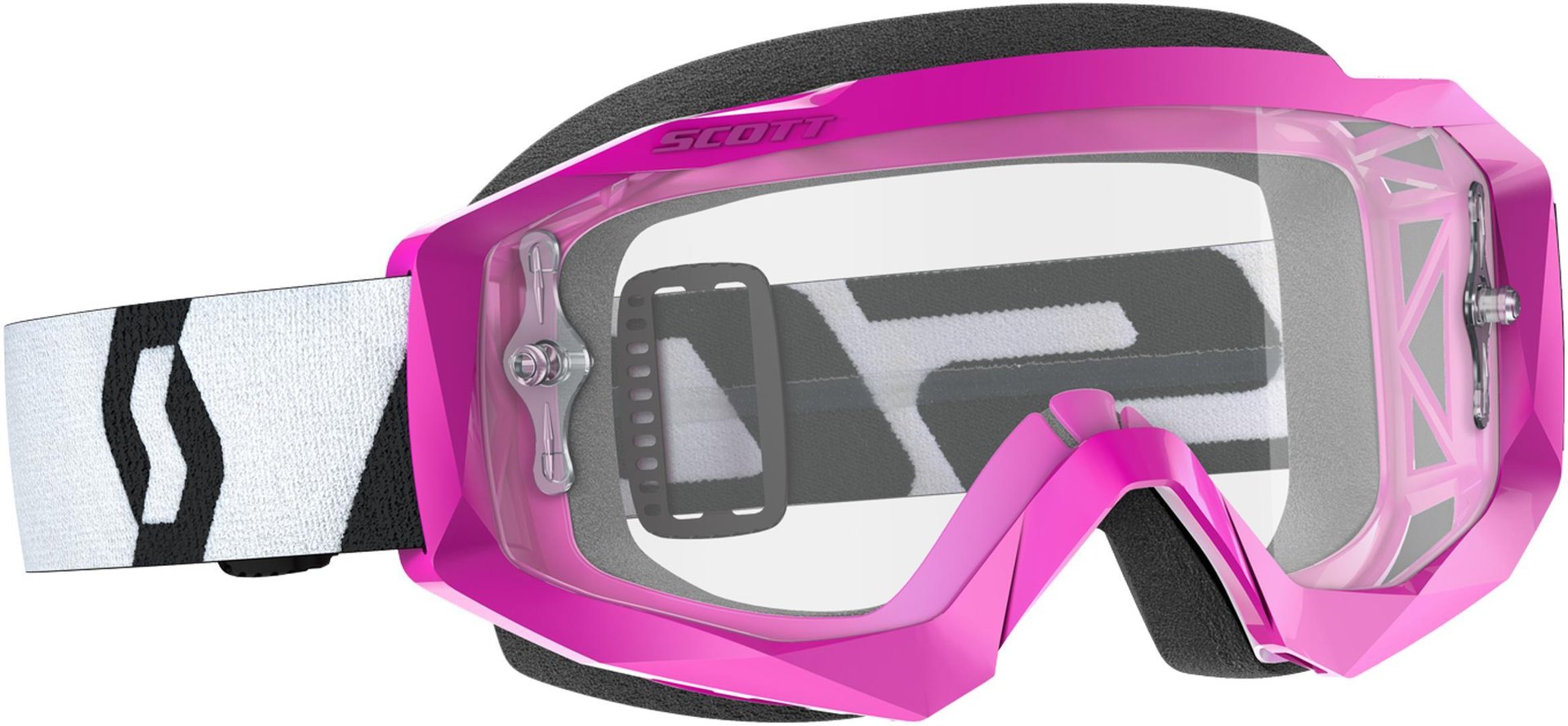 Scott Hustle X Clear Motocross Goggles, pink, pink, Size One Size