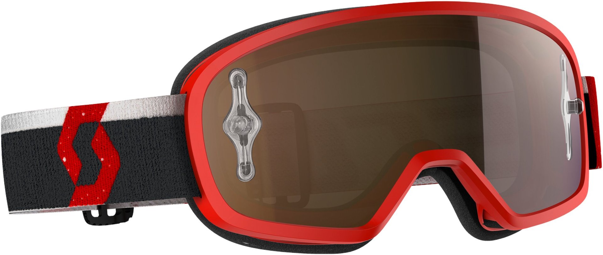 Image of Scott Buzz Pro Bambini Motocross Goggles, bianco-rosso