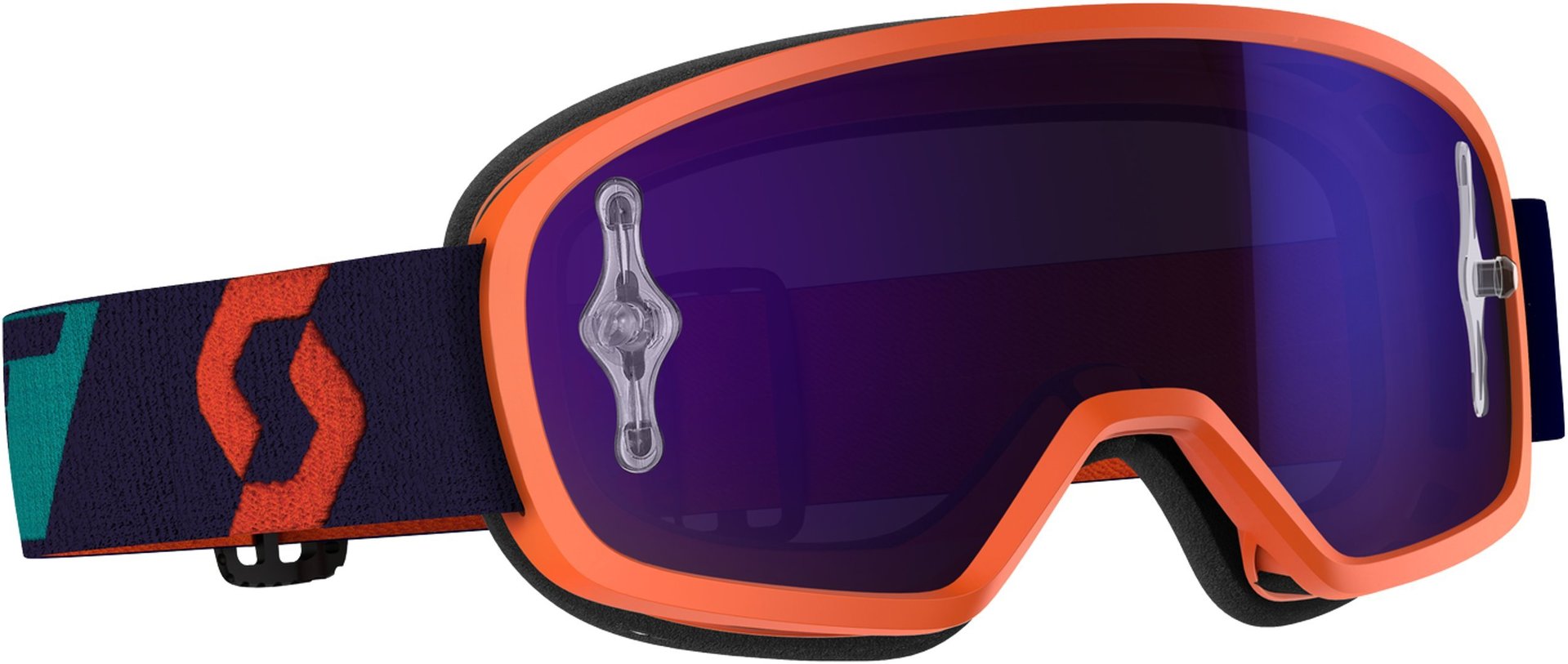 Scott Buzz Pro Kids Motocross Goggles, blue-orange, blue-orange, Size One Size