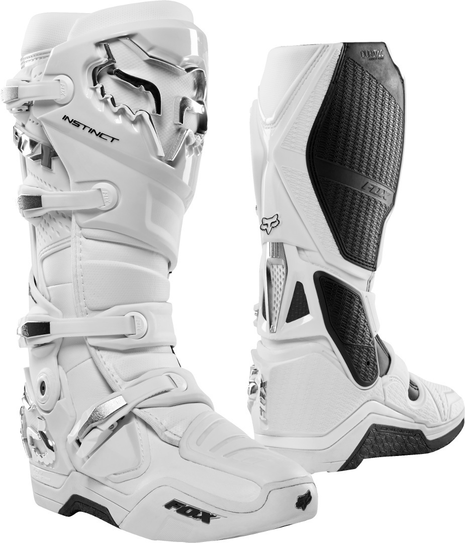 FOX Instinct Motocross Stiefel, weiss-silber, Größe 47 48, weiss-silber, Größe 47 48