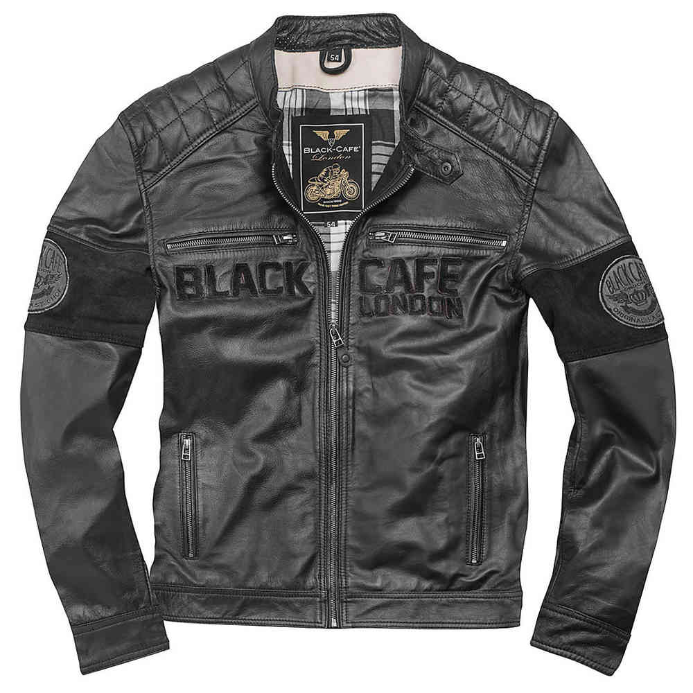 Black-Cafe London New York Jaqueta de cuir de motociclisme