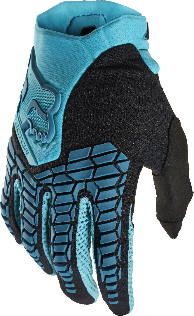 FOX Pawtector Motocross Gloves, black-turquoise, Size L, black-turquoise, Size L