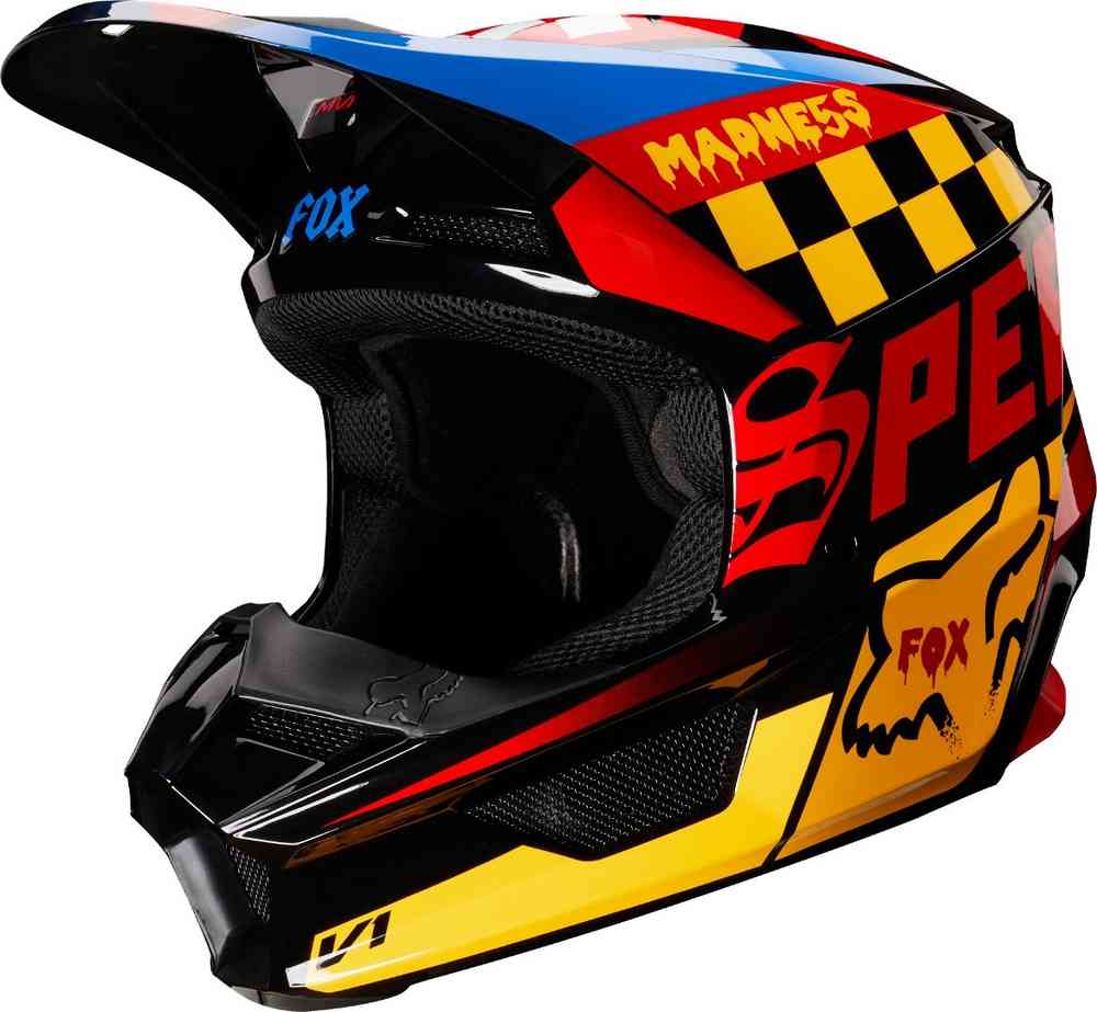 Fox Helmet Junior V-1 Czar Black/Yellow Yl