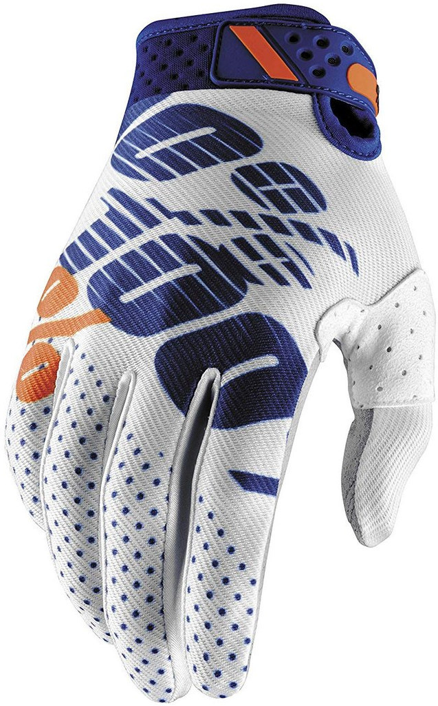 100% Ridefit Handschoenen, wit-blauw, afmeting S
