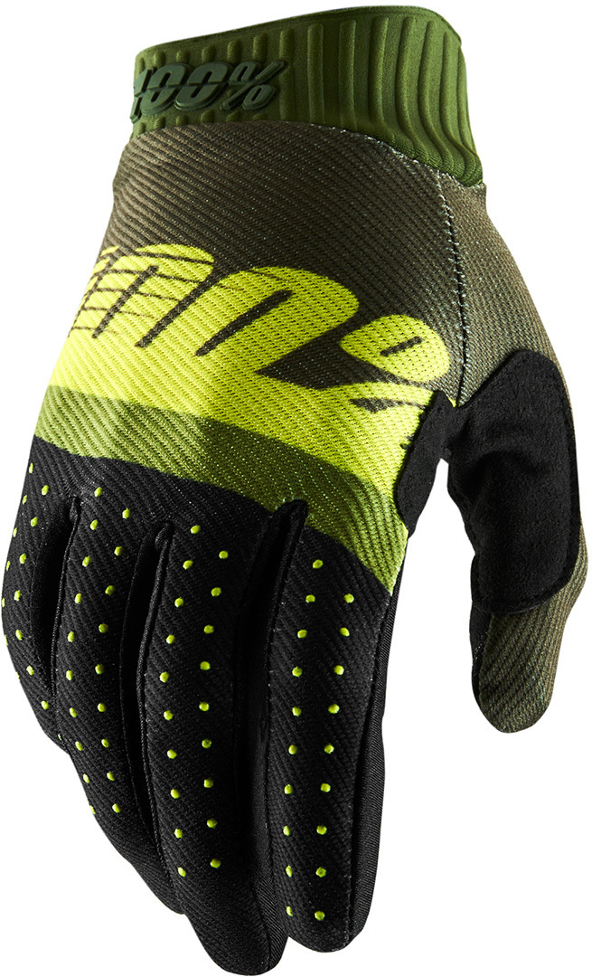 100% Ridefit Handschoenen, zwart-geel, afmeting S