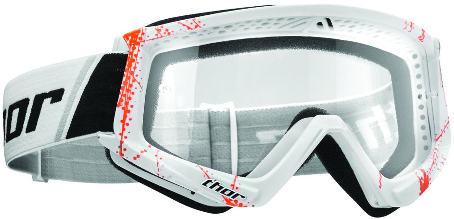 Thor Combat Cap Motorcross Goggle, wit-oranje