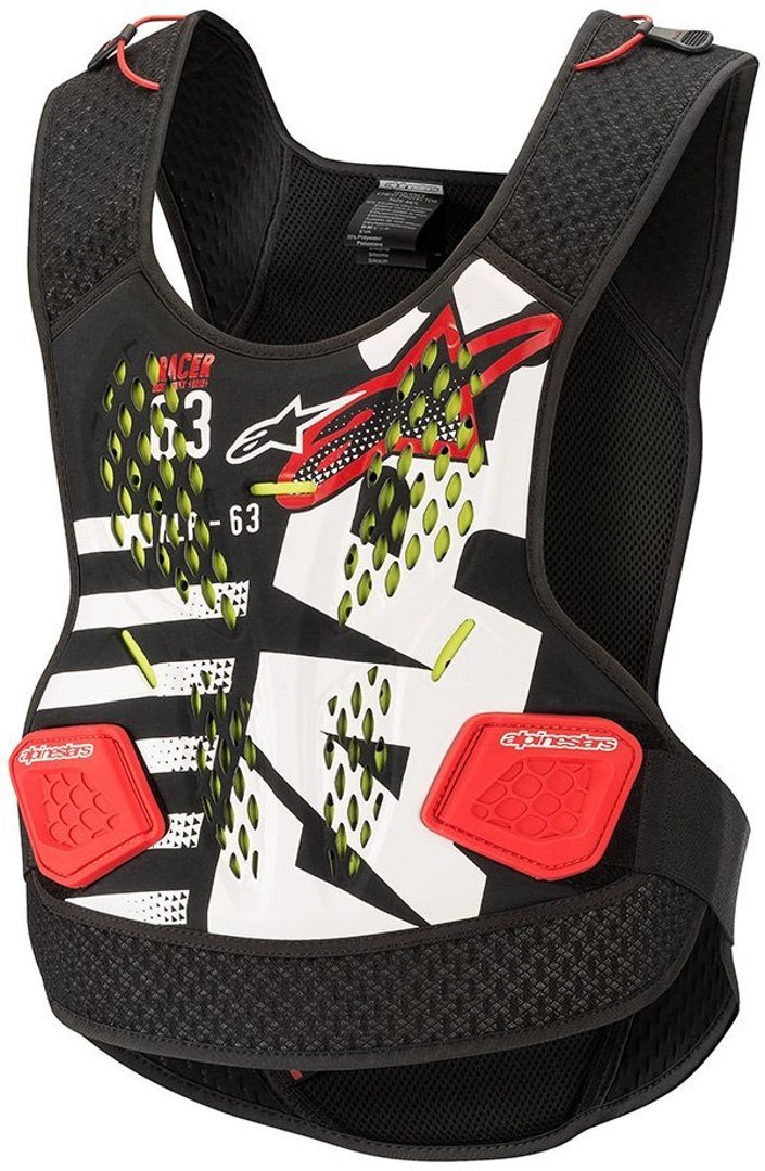 Alpinestars Sequence Chest Protector, white-red, Size XS S, white-red, Size XS S