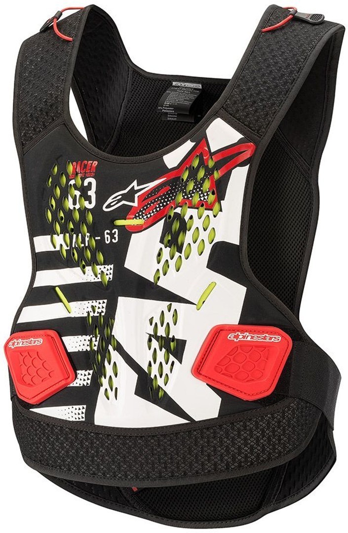 Alpinestars Sequence Brystbeskytter, hvid-rød, størrelse XS S