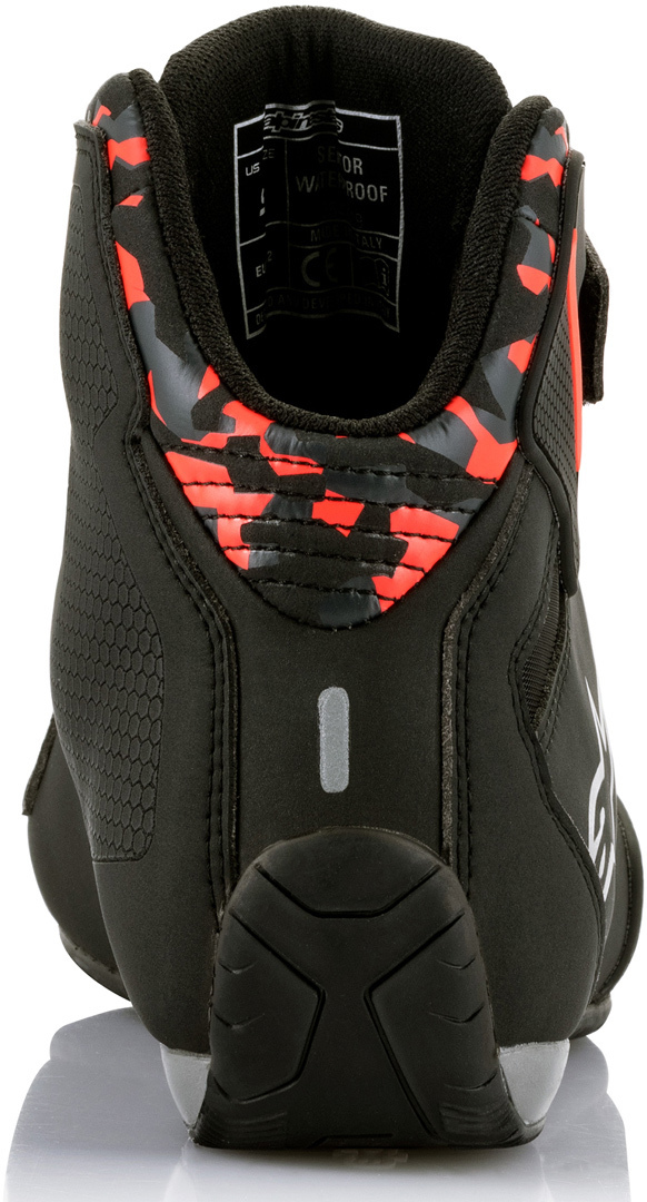 Side view of Alpinestars Sektor waterproof Motorcycle Shoes, black-grey-red, Size 40 41 for Men