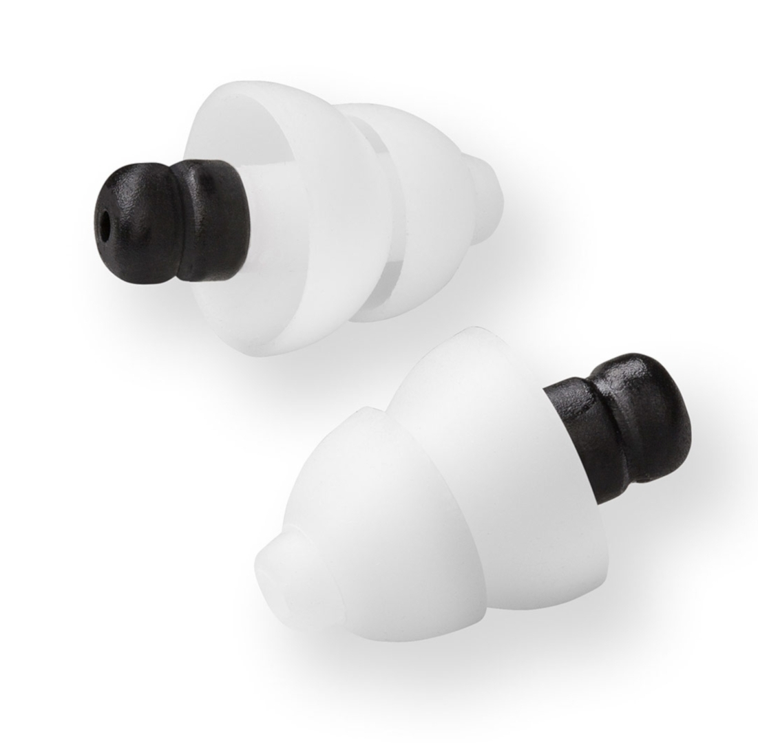 Side view of Alpine MotoSafe Tour Ear Plugs, white for Men