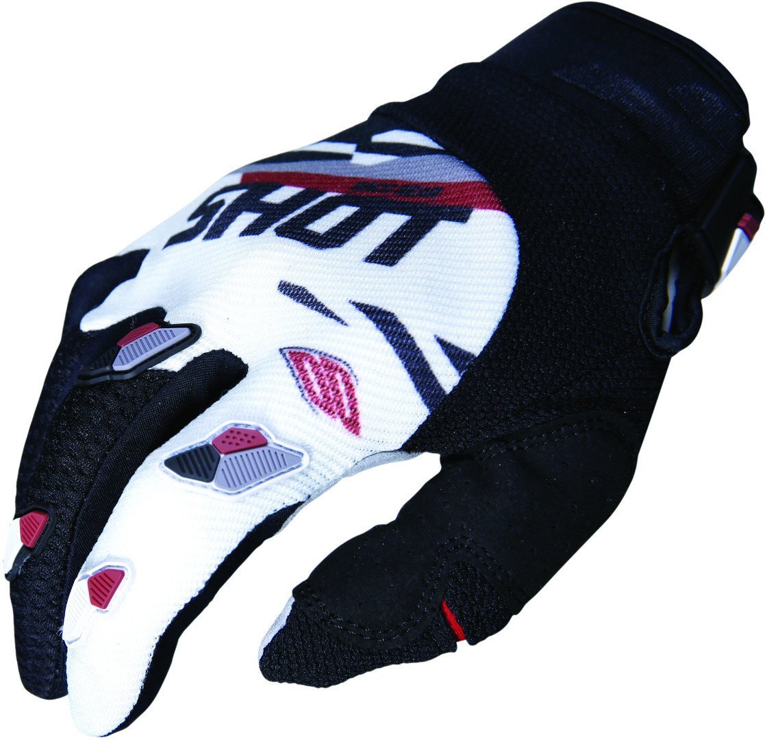 Shot Contact Score Motocross Gloves, grey-red, Size 2XL, grey-red, Size 2XL