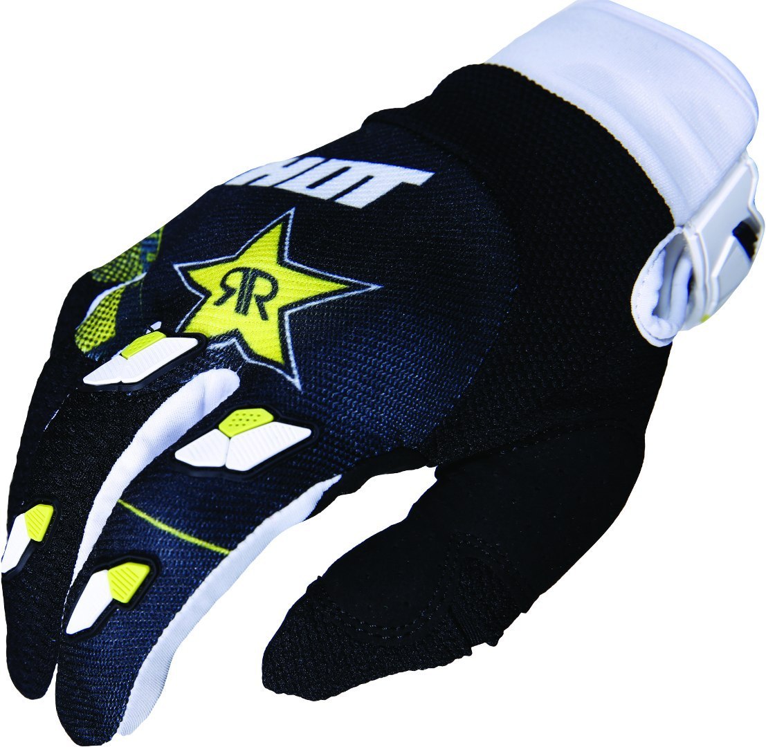 Shot Contact Rockstar 3.0 Motocross Gloves, black-white-yellow, Size 4XL, black-white-yellow, Size 4XL