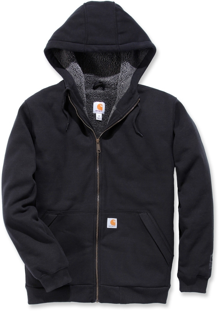 Carhartt Sherpa-Lined Midweight Full-Zip Sweatshirt, sort, størrelse L til mand