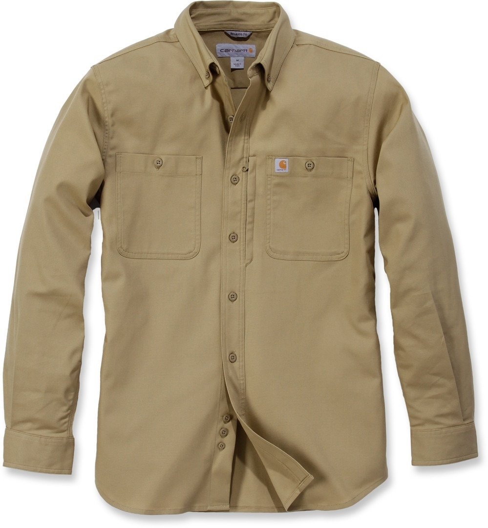 Image of Carhartt Rugged Professional Work Camicia a maniche lunghe, verde-marrone, dimensione L