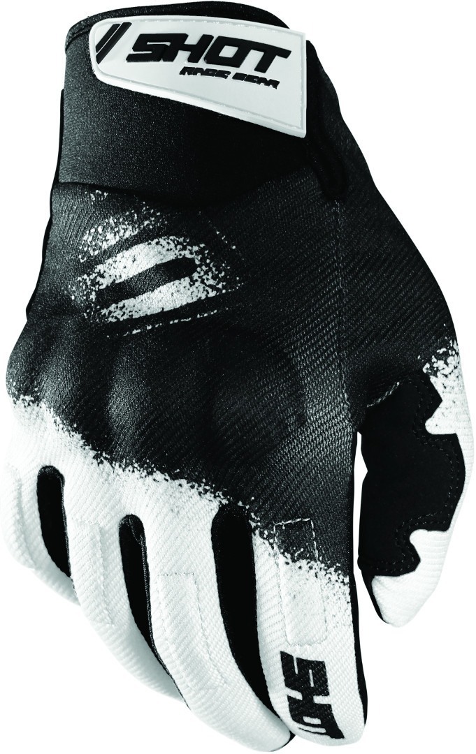 Shot Drift Smoke Motocross Gloves, black-white, Size M L, black-white, Size M L