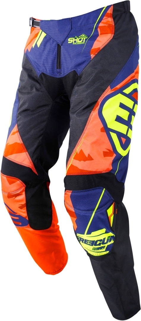 Freegun Devo Hero Kids Motocross Pants, black-blue-yellow, Size XS, black-blue-yellow, Size XS