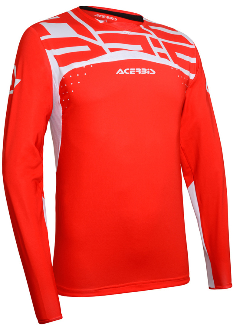 Image of Acerbis Vega X-Flex Maglia Motocross, bianco-rosso, dimensione XL