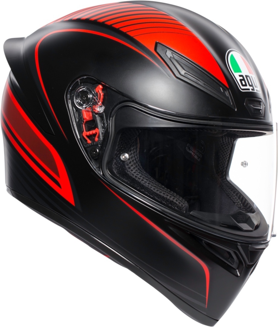 AGV K-1 Warmup Hjälm, svart-röd, storlek 2XL
