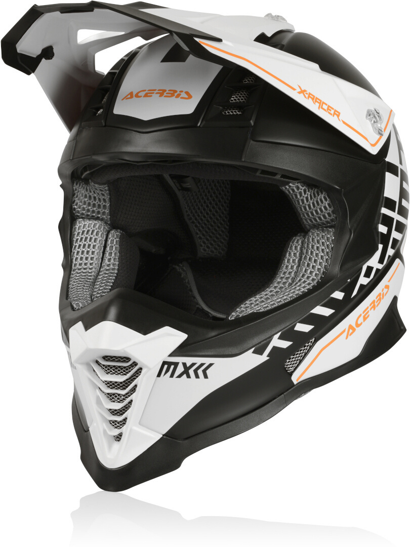 Image of Acerbis X-Racer VTR Casco Motocross, nero-bianco-arancione, dimensione S