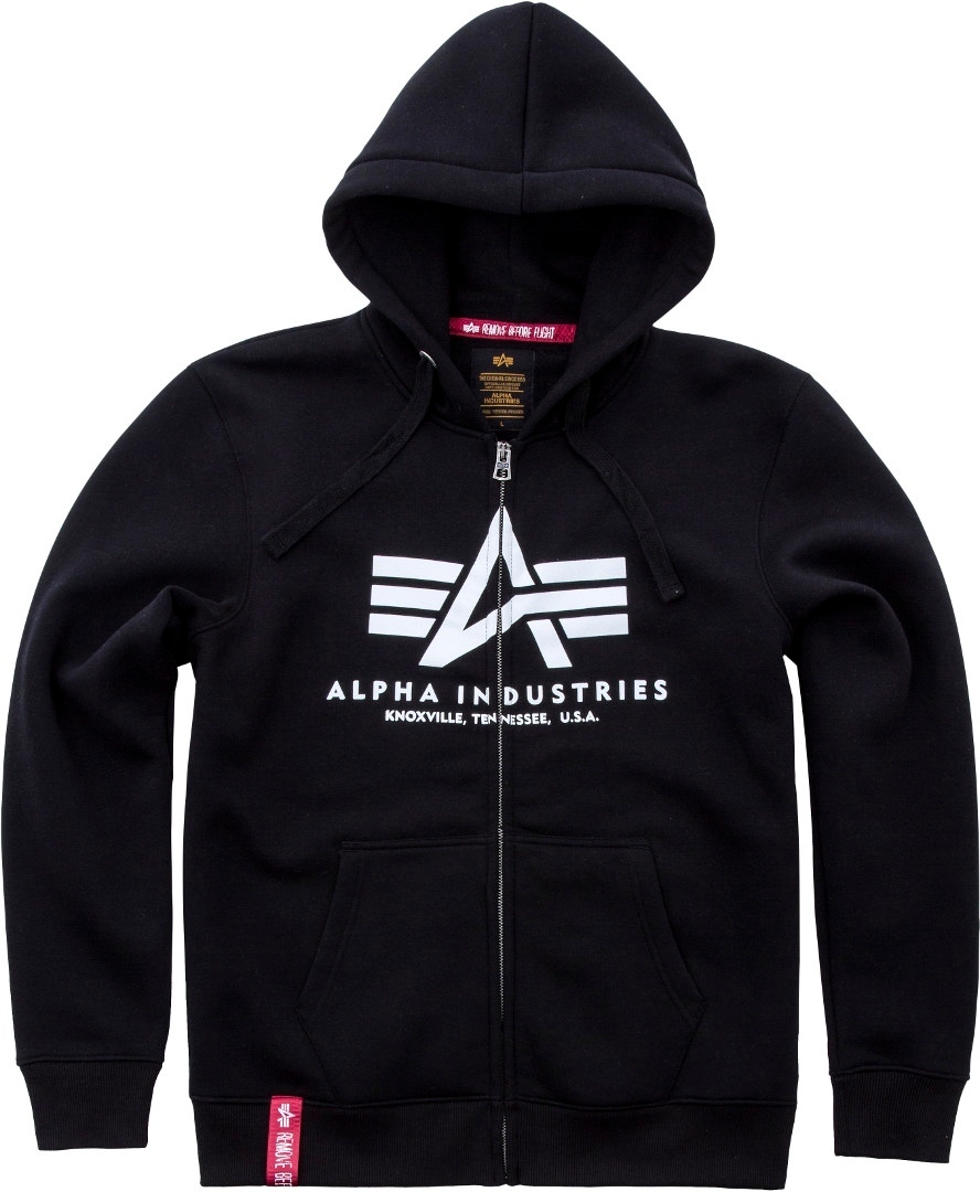 Image of Alpha Industries Basic Felpa con zip, nero, dimensione M