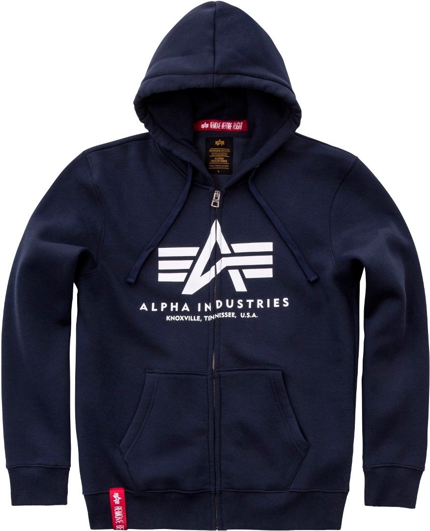 Alpha Industries Basic Zip-Hoodie, blå, storlek XL