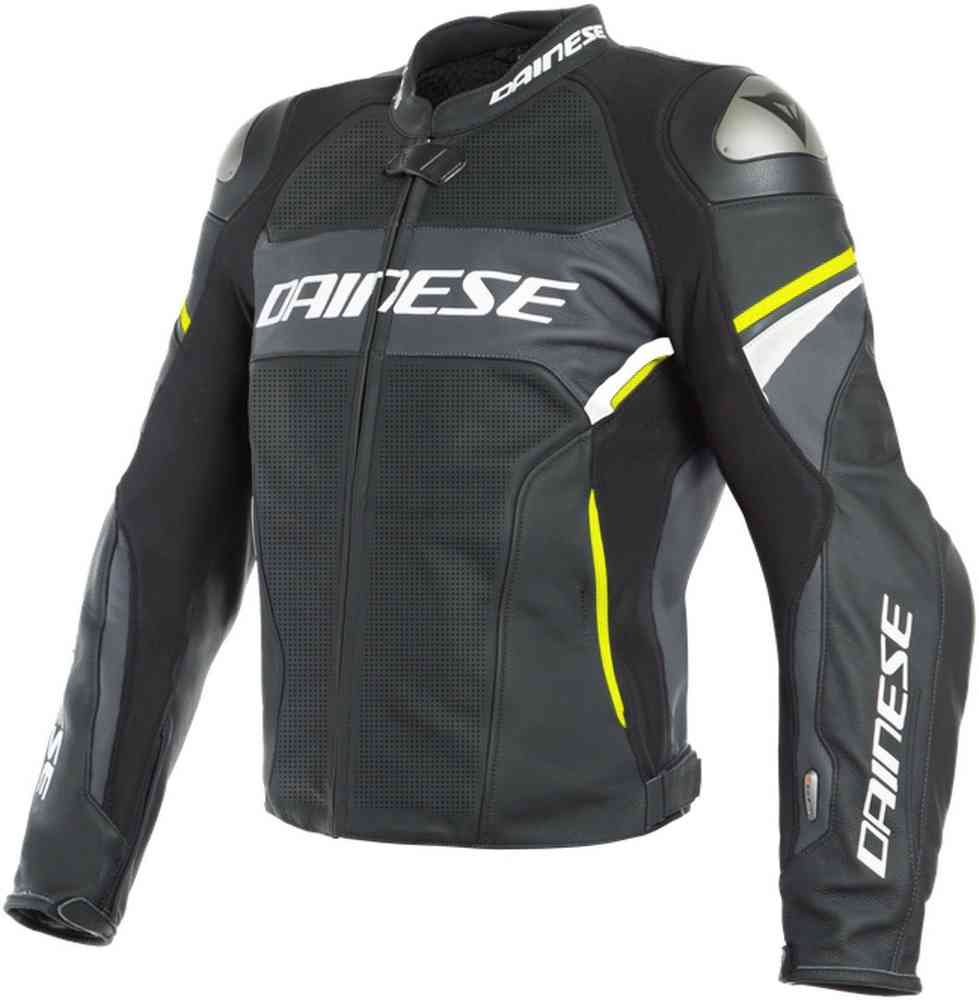 Dainese Racing 3 D-Air® Airbag Jaqueta de cuir de motociclisme perforada