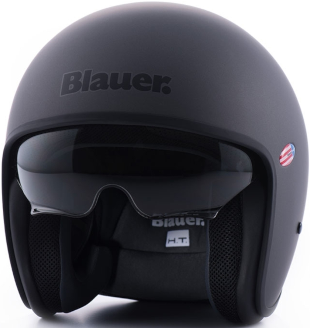 Blauer Pilot 1.1 Monochrome Titan Matte Jet Helmet, silver, Size XS, silver, Size XS