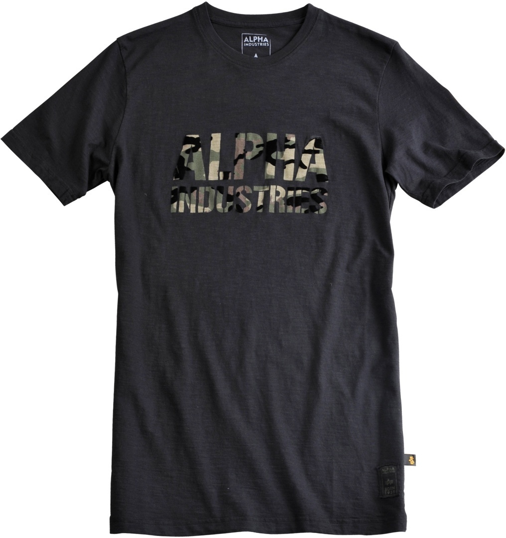 Alpha Industries Camo Print T-Shirt, zwart, afmeting S