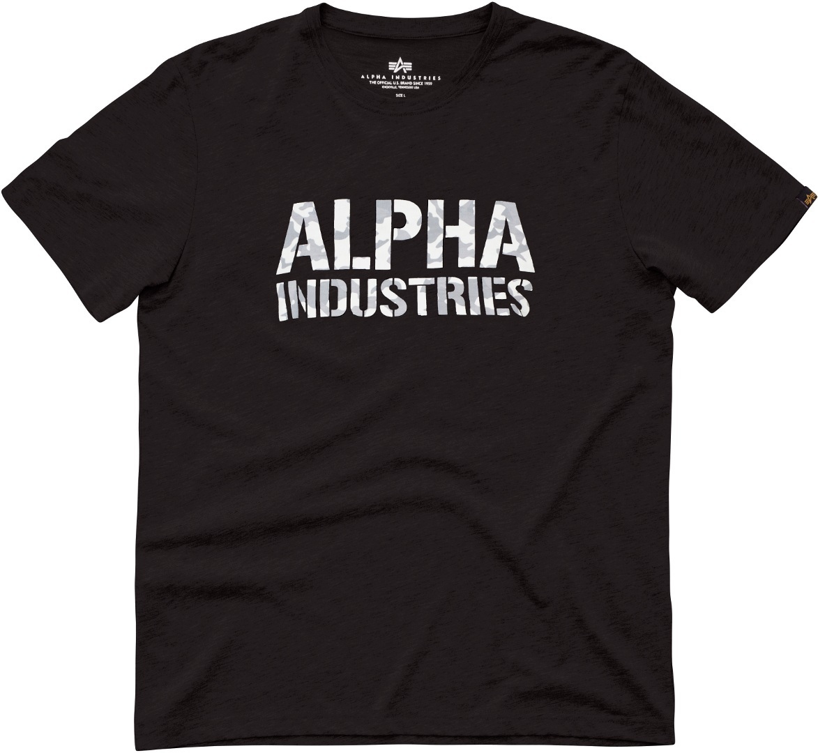 Alpha Industries Camo Print T-Shirt, svart-vit, storlek M