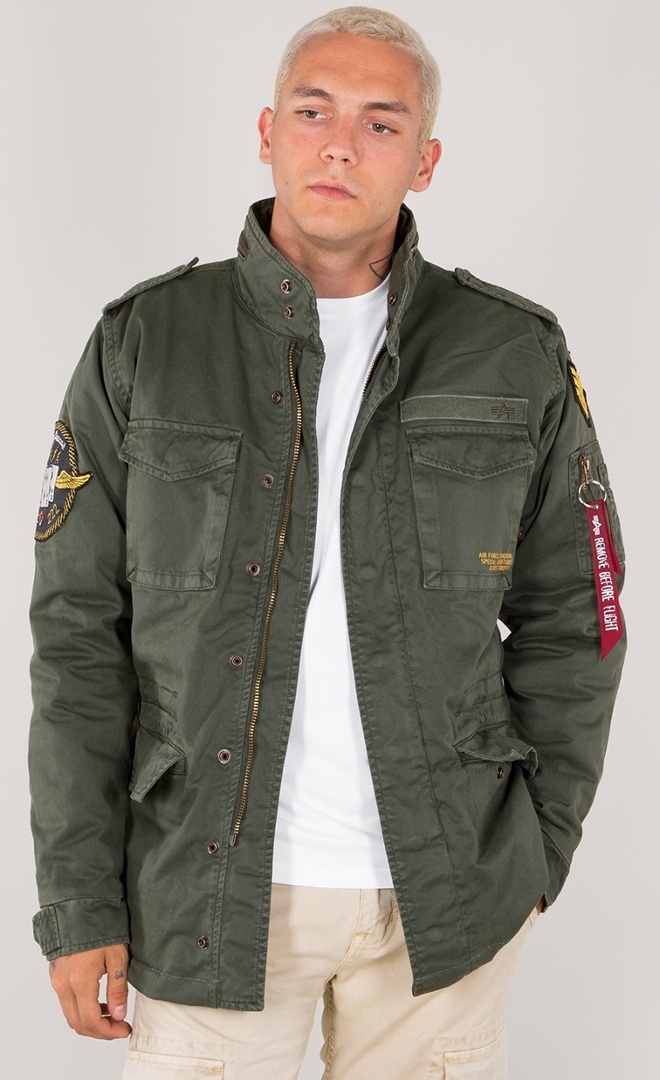 Alpha Industries M65 Field Jacket With Patches In Green ...
