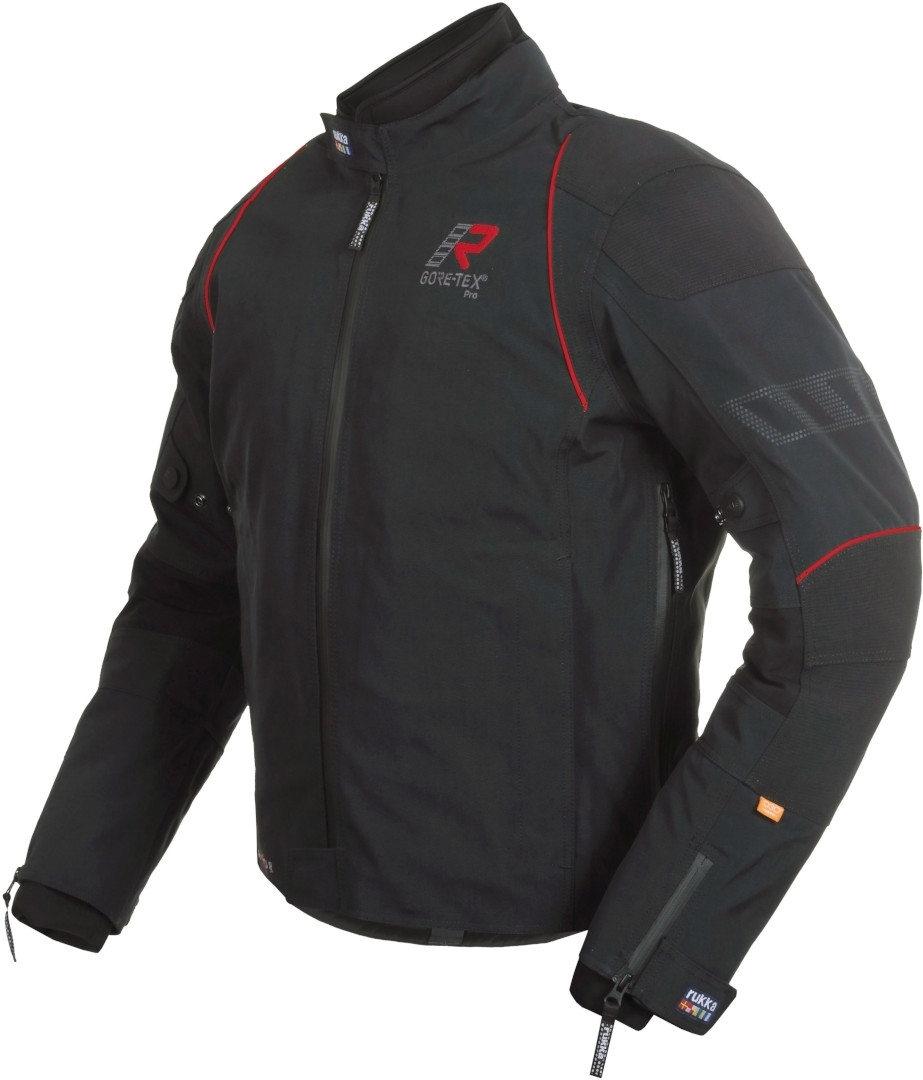 Rukka Armarone Gore-Tex Motorfiets textiel jas, zwart-rood, afmeting 48