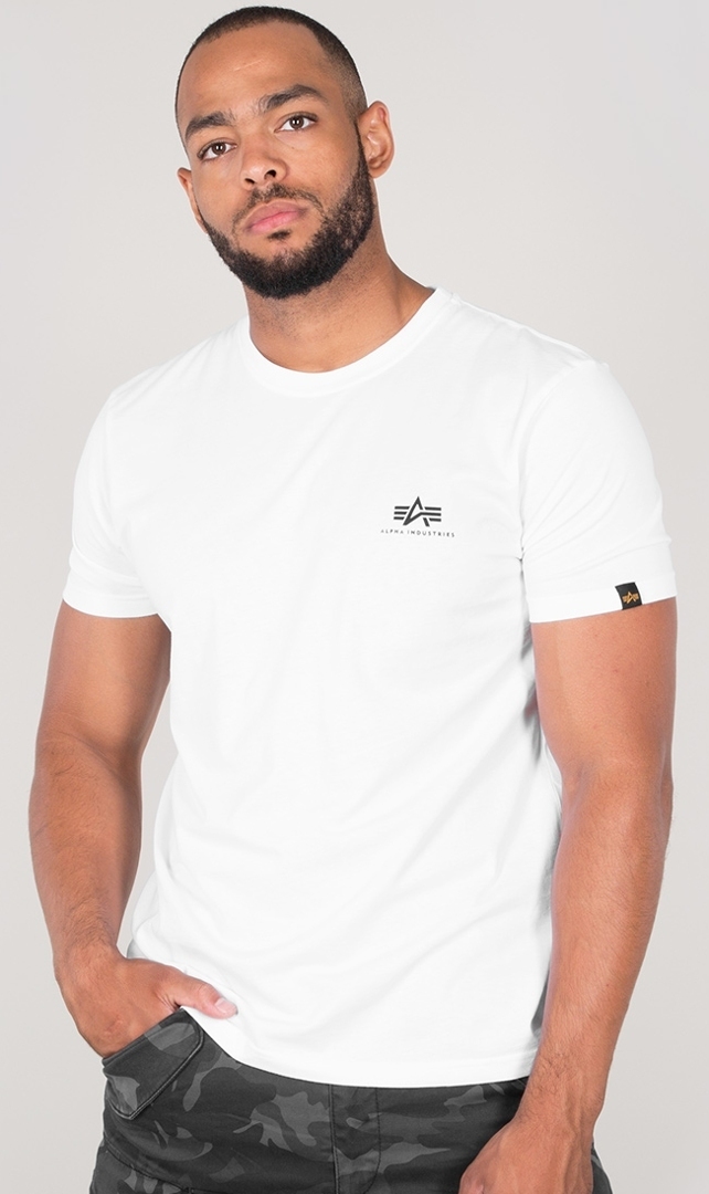 Alpha Industries Basic T Small Logo T-Shirt, vit, storlek S